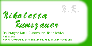 nikoletta rumszauer business card